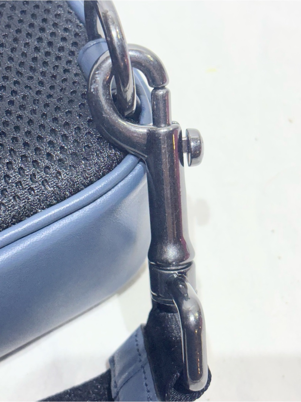 Coach Track Pack In Colorblock Signature Canvas C8126 Charcoal Denim Blue Pink - Picture 7 of 16